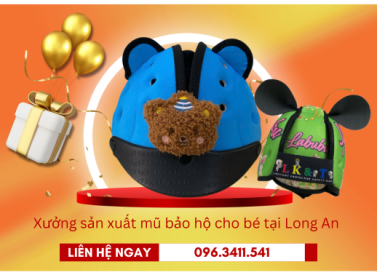 Sỉ mũ cho bé - Xưởng sản xuất mũ bảo hộ cho bé tại Long An uy tín, chất lượng