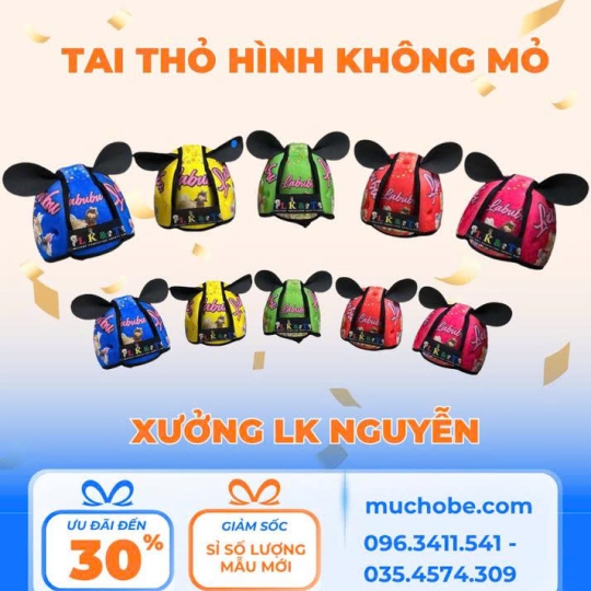 Mũ bé tai thỏ đủ hình