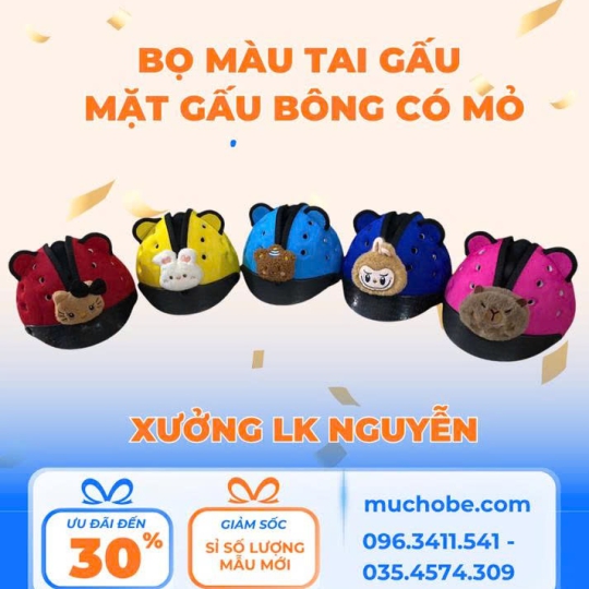 Bọ tai gấu màu mặt gấu bông có mỏ